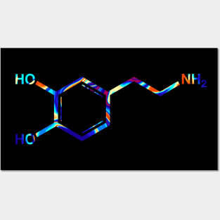 Psychedelic Dopamine Molecule Posters and Art
